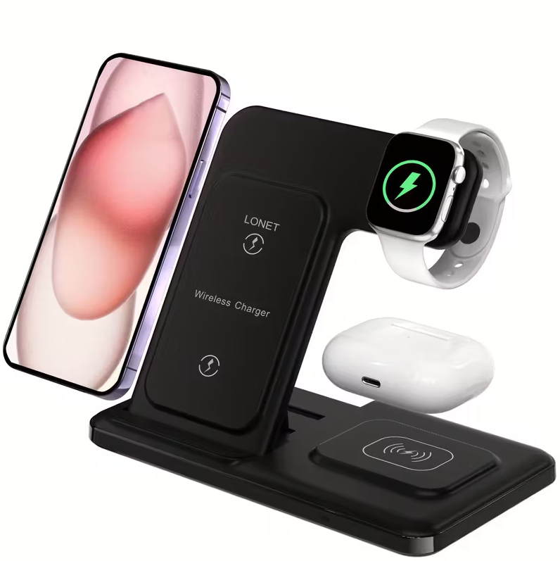 Ładowarka bezprzewodowa  3w1 - ładowanie indukcyjne!