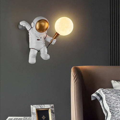 Lampa LED astronauta księżyc, dekoracja do pokoju dziecięcego
