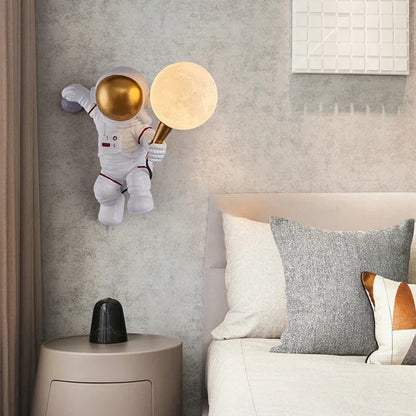 Lampa LED astronauta księżyc, dekoracja do pokoju dziecięcego