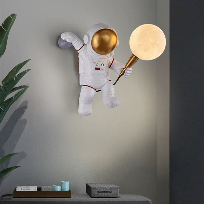Lampa LED astronauta księżyc, dekoracja do pokoju dziecięcego