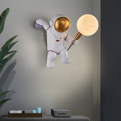 Lampa LED astronauta księżyc, dekoracja do pokoju dziecięcego